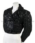 A Byblos Black Motorcycle Sequined Jacket