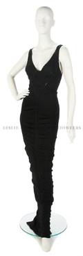 An Alaia Black Knit Full Length Dress