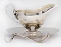 STERLING SILVER SAUCE BOAT STAND AND LADLE