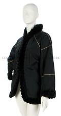 An Yves Saint Laurent Black Fur Trimmed Jacket