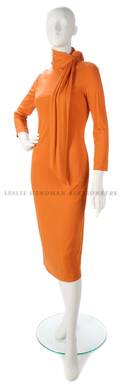 A Nina Ricci Orange Contemporary Wool Knit Dress