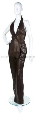 A Thierry Mugler Brown Leather Ensemble