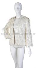 A Bill Blass Sequin Top with a Matching Feather and Sequin Jacket