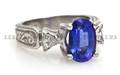 A Platinum Tanzanite and Diamond Ring