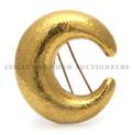 An 18 Karat Yellow Gold Hammered Brooch Paloma Picasso for Tiffany  Co