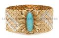 An 18 Karat Tritone Gold and Amazonite Bracelet Unoaerre Circa 1940