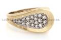 A 14 Karat Yellow Gold and Diamond Pave Ring