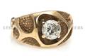 A 14 Karat Yellow Gold and Diamond Ring