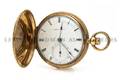 An 18 Karat Yellow Gold Hunter Case Enameled Pocket Watch American Watch Company