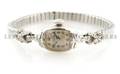 A 14 Karat White Gold and Diamond Wristwatch Lady Elgin