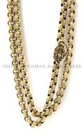 A 14 Karat Yellow Gold Chain Link Necklace with Ruby Clasp