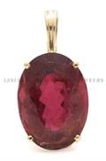 A 14 Karat Yellow Gold and Rubellite Tourmaline Pendant
