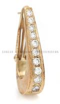 A Single 14 Karat Yellow Gold and Diamond Hoop Earring