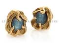 A Pair of 18 Karat Yellow Gold and Cats Eye Tourmaline Earrings Arthur King