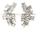A Pair of 14 Karat White Gold and Diamond Spray Earrings
