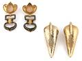 Two Goldtone Unusual Earclips