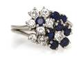 A Platinum Sapphire and Diamond Cluster Ring