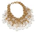 A Goldtone and Faceted Bead Fringe Necklace
