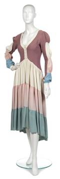 An Ossie Clark Pastel Crepe Dress