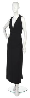 A Donald Brooks Black Wool Evening Gown