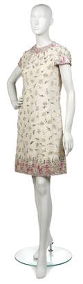 A Malcolm Starr Cream and Beaded Cocktail Dress