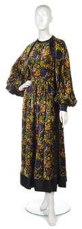 A Galanos Floral Velvet Dress