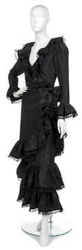 A Nina Ricci Black Silk Taffeta Evening Dress