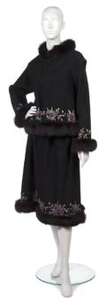 A Chloe Black Wool Peasant Style Ensemble