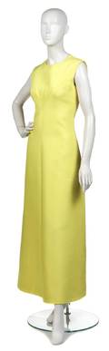 A Givenchy Yellow Silk Evening Gown