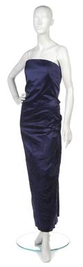 A Christian Lacroix Blue Silk Evening Gown