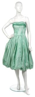 A Green Silk Evening Dress