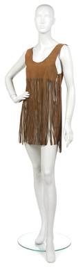 A Brown Suede Fringe Tunic