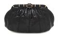 A Judith Leiber Black Snakeskin Evening Bag