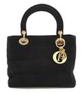 A Christian Dior Black Silk Bag