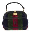 A Roberta di Camerino Blue Green and Red Velvet Bag