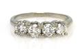 A 14 Karat White Gold and Diamond Ring