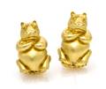 A Pair of 18 Karat Yellow Gold Hippo Cufflinks Henry Dunay