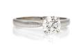 An 18 Karat White Gold and Diamond Solitaire Ring