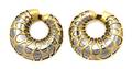 A Pair of Stainless Steel and 18 Karat Yellow Gold Earclips Marina B