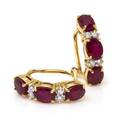 A Pair of 18 Karat Yellow Gold Ruby and Diamond Earclips