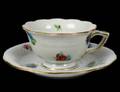 SET OF SIX HEREND PORCELAIN DEMITASSE CUPS AND SAUCERS