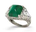 A Platinum Emerald and Diamond Ring