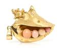 A 14 Karat Yellow Gold and Natural Conch Pearl Pendant