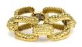 An 18 Karat Yellow Gold Textured Link Bracelet
