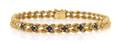 A 14 Karat Yellow Gold and Sapphire Bracelet