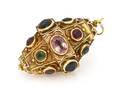 A Victorian 18 Karat Yellow Gold and Multi Gem Pendant