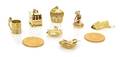 A Group of Yellow Gold Charms and Coins