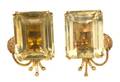 A Pair of 14 Karat Yellow Gold and Citrine Earclips