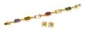 A Group of Yellow Gold and Gem Stone Jewelry