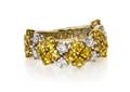 An 18 Karat Yellow Gold Diamond and Yellow Sapphire Ring Damiani
